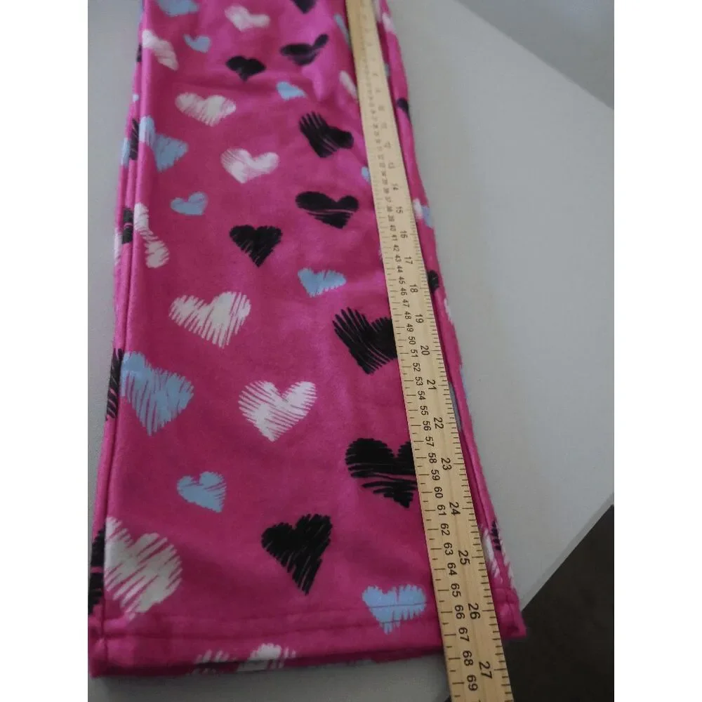 Brooklyn Cloth Girls Heart Print Lounge Pajama Pants Pink Design XL 18/20